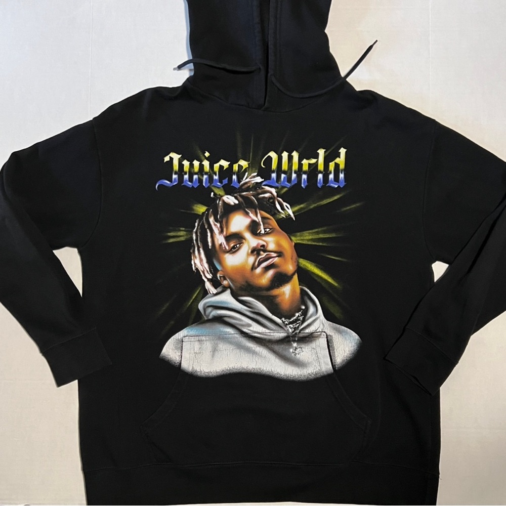 Juice world pullover hoodie unisex size xl black 100% cotton graphic print